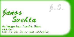 janos svehla business card