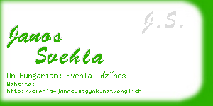 janos svehla business card